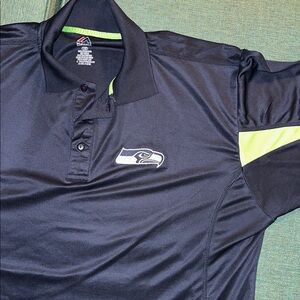 Seattle Seahawks Navy Polo with Lime Accents